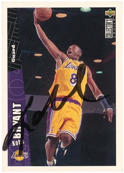 1996-97 Upper Deck #267 Kobe Bryant Signed Rookie Card (JSA)